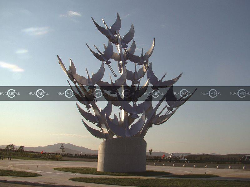 Hairline-stainless-steel-Crane-sculptures-urban-statue-for-city-factory-beijing