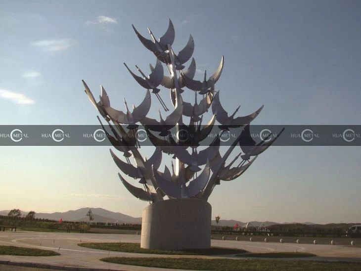Hairline-stainless-steel-Crane-sculptures-urban-statue-for-city-factory-beijing